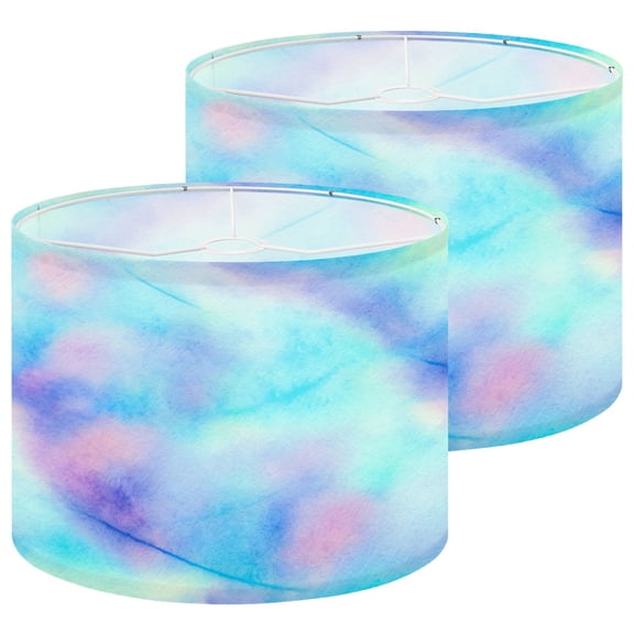 Lampshades 2 Pack Tie Dye Aquarelle Print Trendy Tie Dye Shapes 13"x13"x10" Light Shade for Table Lamps Floor Lamps Drum Lamp Shades Lampshade Replacement Easy Assembly