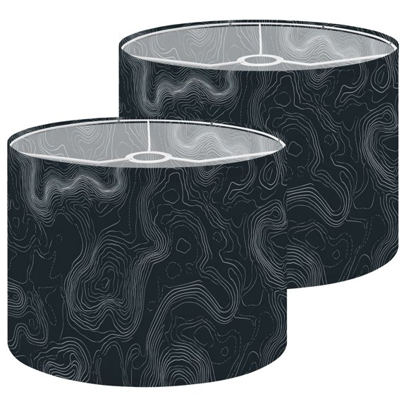 Lampshades 2 Pack Topographic map Dark seamless geometric Excellent 13"x13"x10" Light Shade for Table Lamps Floor Lamp Shades Lampshade Replacement Easy Assembly
