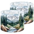 thumbnail image 1 of Lampshades 2 Pack Watercolor Mountain Rustic Vintage Forest Scene Abstract Blue Sky Pine 13"x13"x10" Light Shade for Table Lamps Floor Lamps Drum Lamp Shades Lampshade Replacement Easy Assembly, 1 of 8