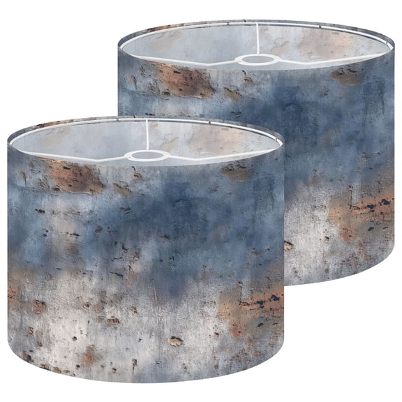 Lampshades 2 Pack Weathered Concrete Wall Texture Blue Gray Paint Rustic 13"x13"x10" Light Shade for Table Lamps Floor Lamp Shades Lampshade Replacement Easy Assembly