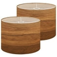 thumbnail image 1 of Lampshades 2 Pack Wooden Wood Texture Brown wood texture coming from natural tree wooden 13"x13"x10" Light Shade for Table Lamps Floor Lamp Shades Lampshade Replacement Easy Assembly, 1 of 8
