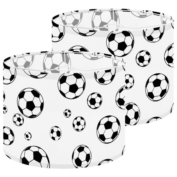 Lampshades 2 Pack football seamless soccer ball sport doodle cartoon 13"x13"x10" Light Shade for Table Lamps Floor Lamps Drum Lamp Shades Lampshade Replacement Boys Bedroom Decor Easy Assembly