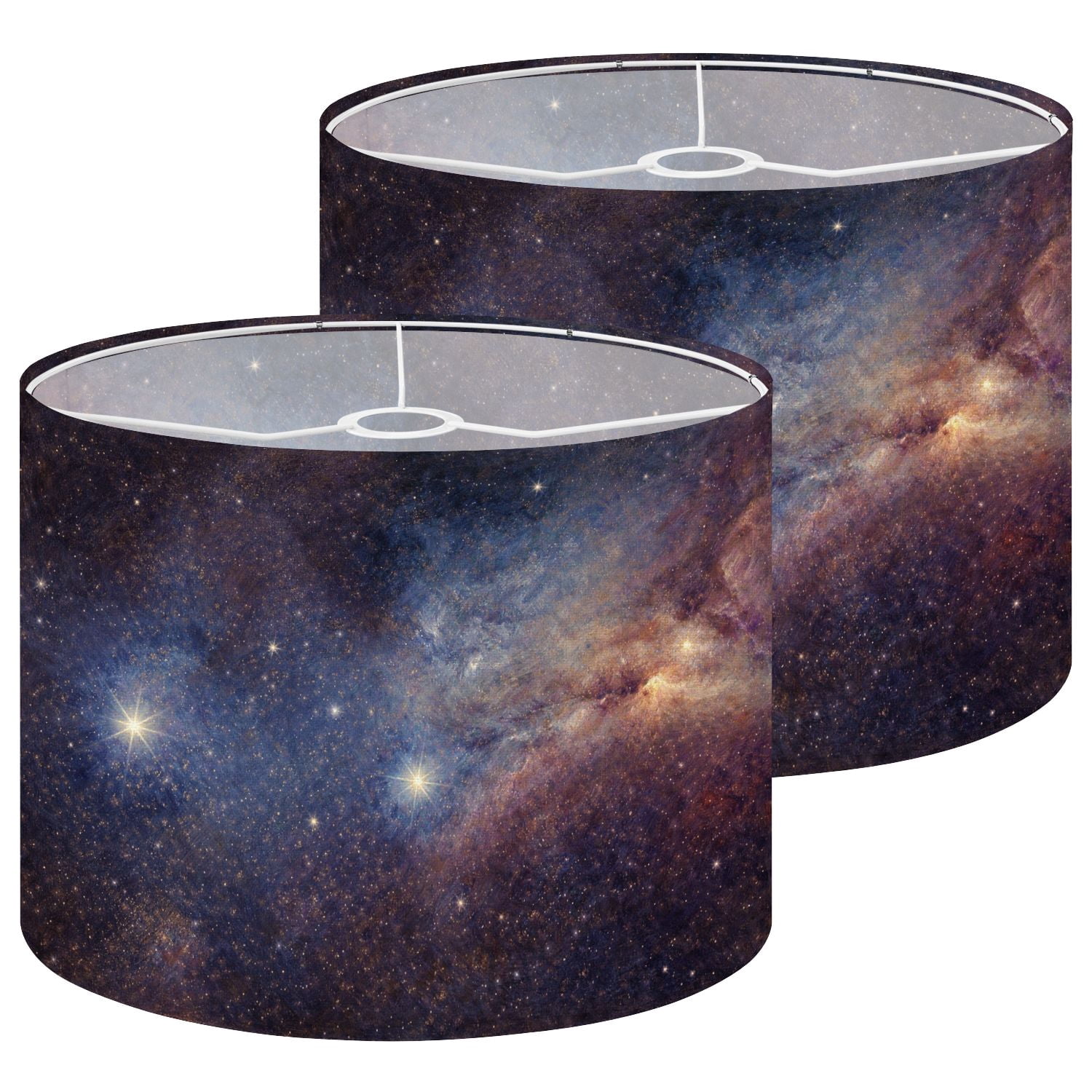 Lampshades 2 Pack galaxy stars Space Nebula 13"x13"x10" Light Shade for Table Lamps Floor Lamp Shades Lampshade Replacement Easy Assembly
