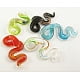 Lampwork Glass Large Pendants with Gold Sand Snake Mixed Color 32x64mm