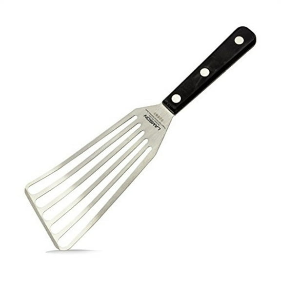 Lamson 3" x 6" Chef's Slotted Turner with Noir Ultra Durable Handle - Left Hand