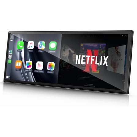 Lamtto 10.25" Wireless Apple CarPlay & Android Auto Built-in Video App, Portable Car Play Screen for Car with Rear Camera, Navigation & Voice Control