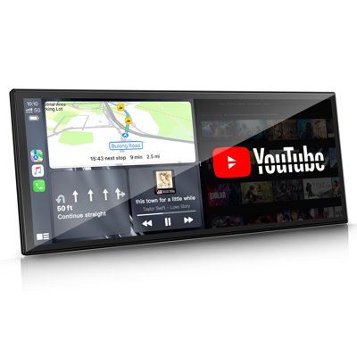 LAMTTO 10.25" Wireless CarPlay & Android Auto Built-in Video Apps, Backup Camera, Split Screen Display, 1920*720P Car Stereo Dual WiFi Bluetooth, OTA, FM/AUX