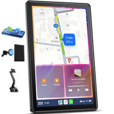 Lamtto 8 inch Wireless Apple Carplay and Android Auto,Portable Touch Carplay Screen for Car, with Bluetooth, FM, GPS Navigation, Siri/Google