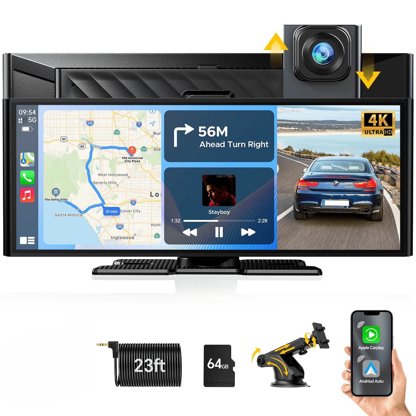 Carplay Gps And Backup Camera Combo Car Stereo Double Din Radio