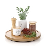 LAMU Lazy Susan Turntable Organizer, 10-inch Wooden Lazy Susan Cabinet, Dining Table, Storage Room, Countertop, Cabinet, Bathroom Organization