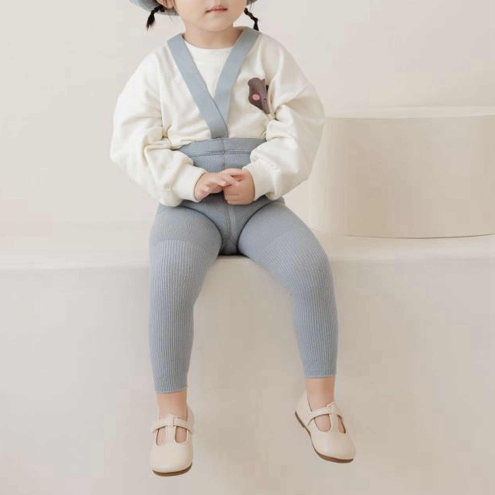 Valcatch Baby Ribbed Suspender Tights - Cotton Blend, Footed/Footless, Infant Boy Girl Leggings-866764