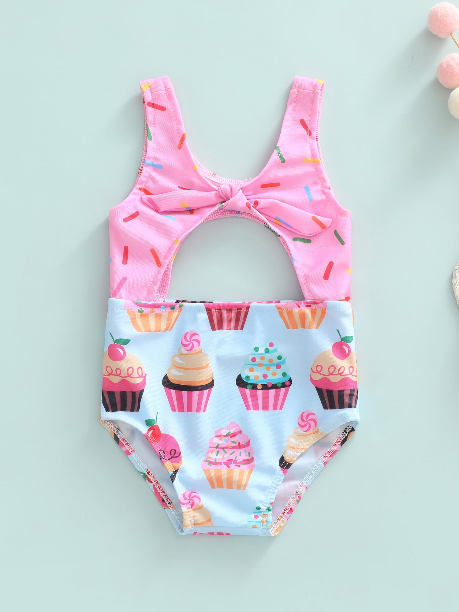 Babyhug Sleeveless  Two Piece Swimsuit with Fruit Print - Multicolour main image 0