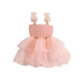 thumbnail image 1 of Lamuusaa Girls A-line Dress, Sleeveless Bow Tulle Patchwork Party Dress Summer Dress for Birthday, 1 of 8