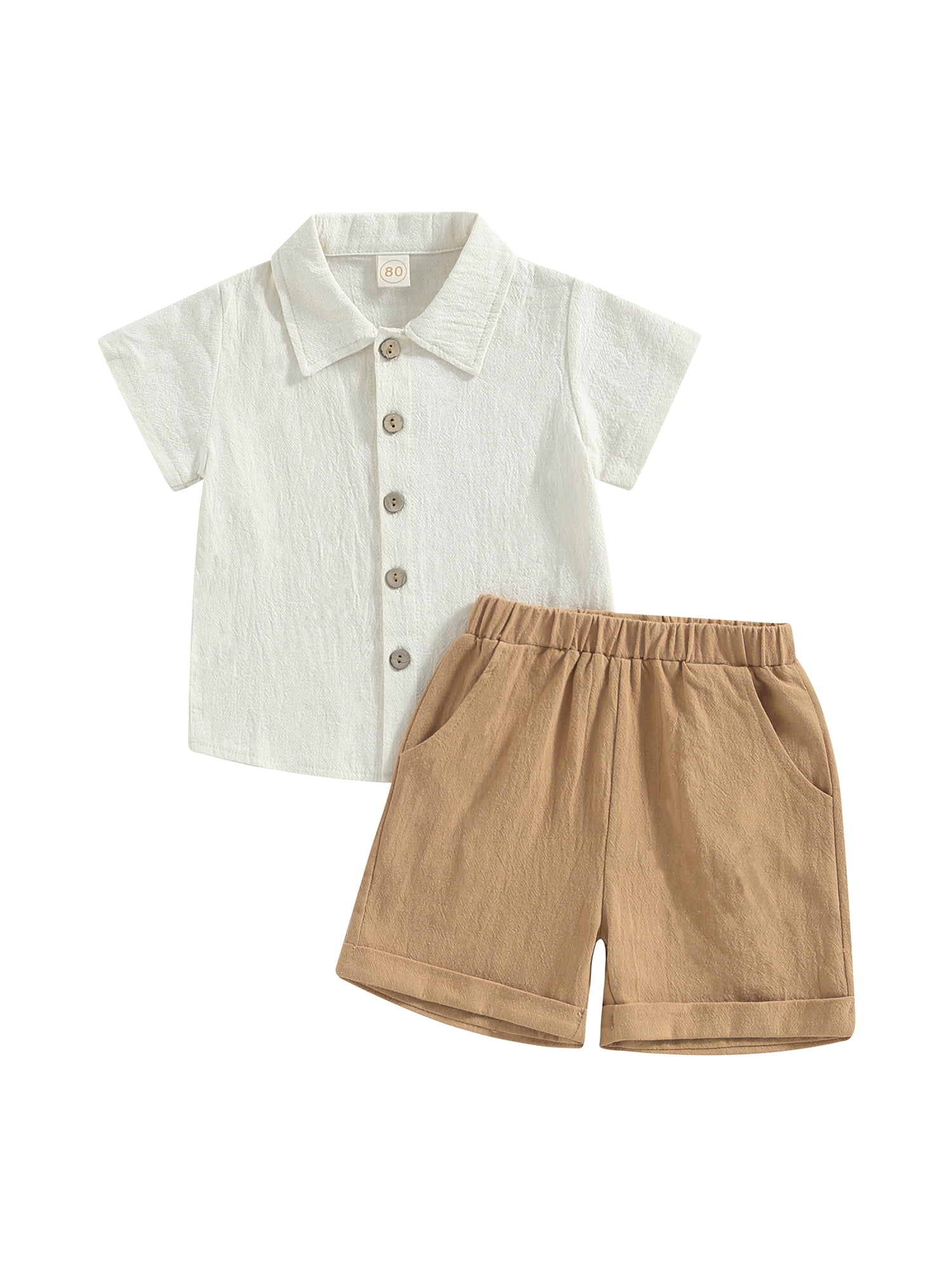 Kids Summer Cotton Outfit – Black Half Sleeve Shirt & Blue Shorts Set