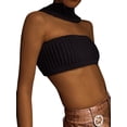 thumbnail image 1 of Lamuusaa Ladies 2024 Strapless Knitted Tank Top, Summer Women Solid Color  Sleeveless Tops, 1 of 7