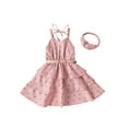 thumbnail image 1 of Lamuusaa Little Girl One Piece Dress,  Sleeveless Elastic Waist  Dress with Wasitbelt Headband, 1 of 7