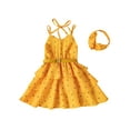 thumbnail image 1 of Lamuusaa Little Girl One Piece Dress,  Sleeveless Elastic Waist  Dress with Wasitbelt Headband, 1 of 7