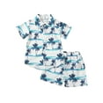 thumbnail image 1 of Lamuusaa Toddler Boy Summer  Clothes Set,  Short Sleeve Lapel Button Shirt + Elastic Waist Shorts, 1 of 9