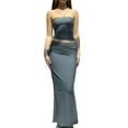 thumbnail image 1 of Lamuusaa Women 2 Piece Vacation Outfits Backless Bandeau and Long Pencil Skirt Summer Streetwear, 1 of 8