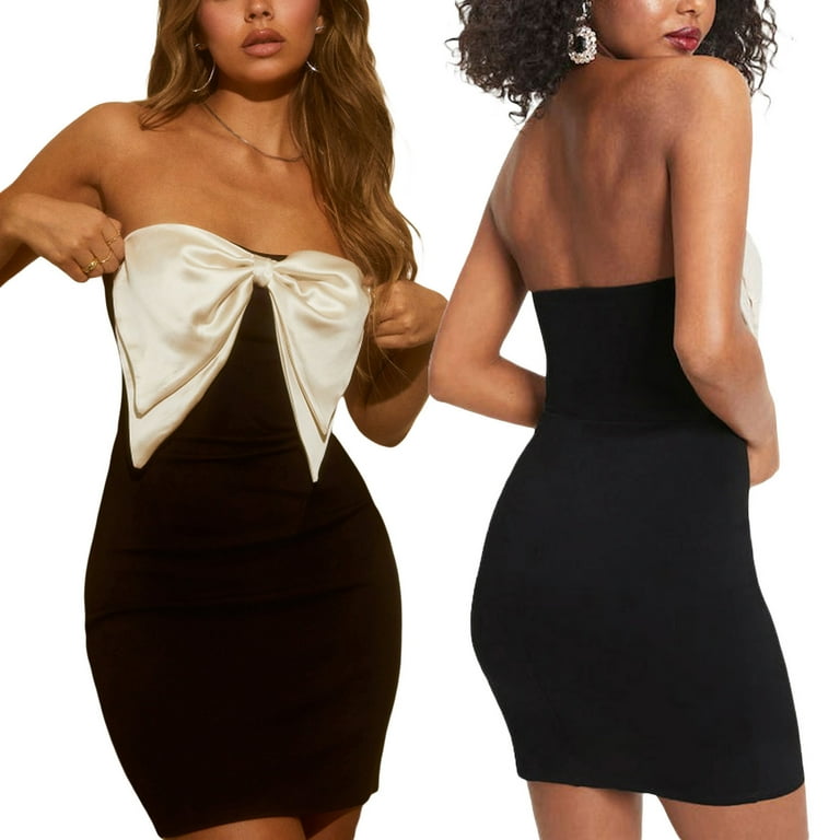Black dress with big bow 2025