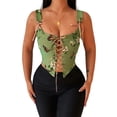 thumbnail image 1 of Lamuusaa Women Corset Sleeveless Tank Tops Floral Strappy Crop Tops Bustier Waist Cincher, 1 of 6