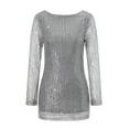 thumbnail image 1 of Lamuusaa Women Mini Bodycon Dress Sequins Long Sleeve Cocktail Dress Spring Fall Party Dress, 1 of 6