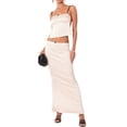 thumbnail image 1 of Lamuusaa Women Summer Outfits Bandage Backless Camisole and Elastic Long Slit Skirt Set Clubwear, 1 of 9