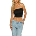 thumbnail image 1 of Lamuusaa Women Tube Top, Strapless Backless Solid Slim Fit Summer Ladies Vest for Club Party, 1 of 8