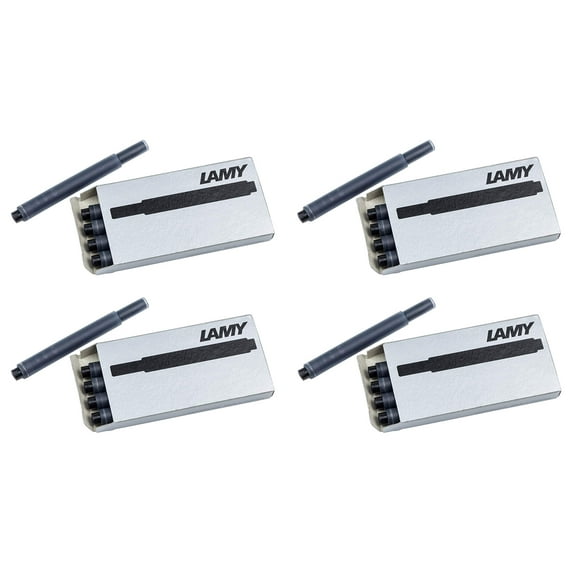 Lamy Black T10 Fountain Pen Ink Cartridges, Pack of 4
