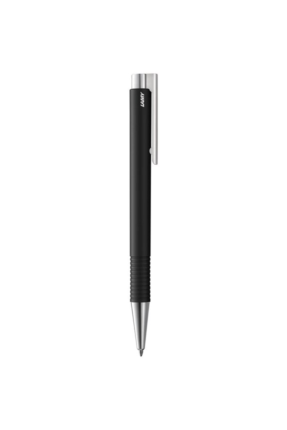L204MBKBC Logo M+ Matte Black Plastic Barrel Ballpoint Pen