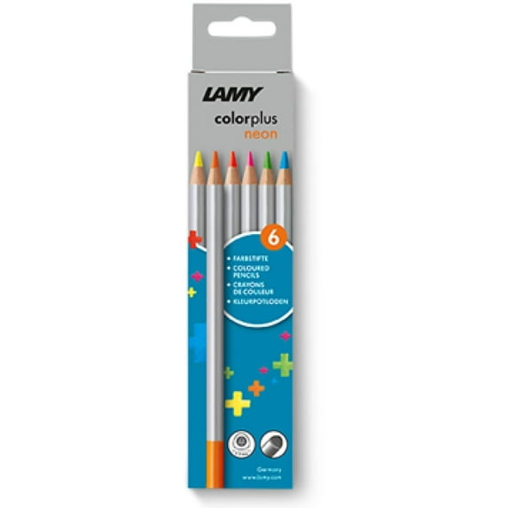 Lamy L4035193 Colorplus Neon Triangular Color Pencils, Pack of 6