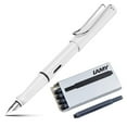 thumbnail image 1 of Lamy Safari White Fountain Pen, Medium Nib & 5 Black Ink Cartridges, 1 of 3