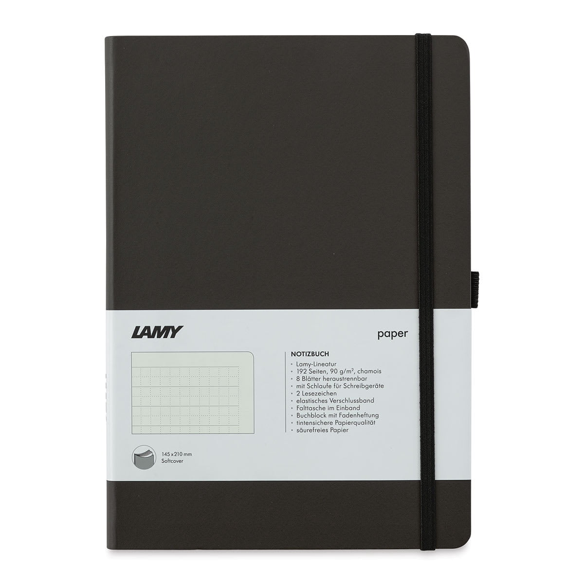 Lamy Softcover Notebook - Black, Dot-Grid-Rule, 8-1/4" x 5-3/4"