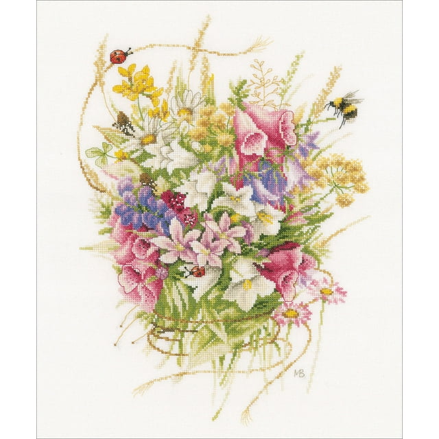 LanArte Counted Cross Stitch Kit 12"X17.6"Summer Bouquet (27 Count