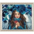 thumbnail image 1 of LanArte Girl with Blue Flowers Kit & Frame Counted Cross-Stitch, 1 of 1
