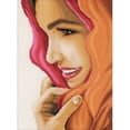 thumbnail image 1 of LanArte Woman with Scarf On Cotton Counted Cross Stitch Kit, 8.75" x 11.75", 27-Count, 1 of 2