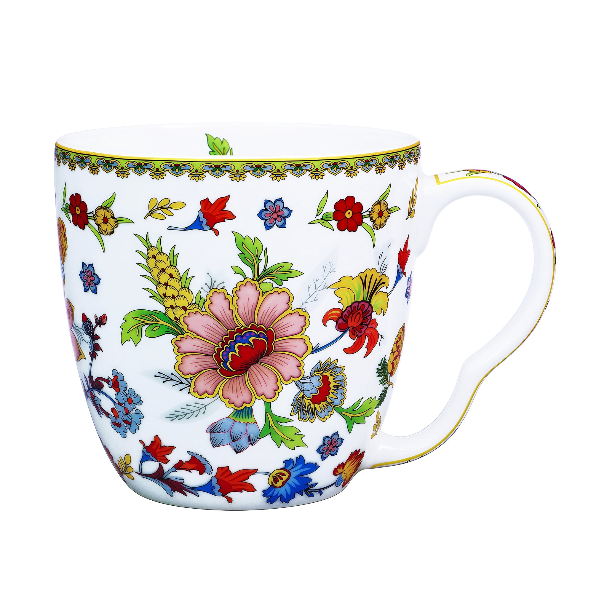 Dishwasher Safe Teacup LJIMICAORO 16oz Bone China Floral Mug - Pink Flower Coffee  Mug, Microwave & Dishwasher Safe Gift For Women Gift For Mom Women