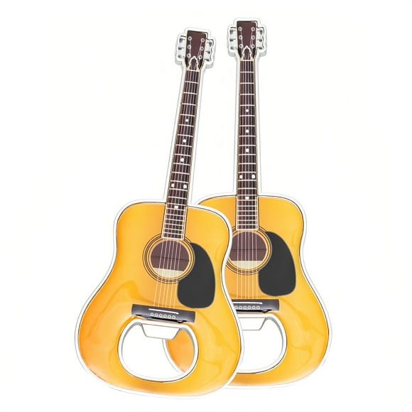 LanHong 2 Piece/Set Bottle Opener Beer Bottle Openers Guitar Shaped Bottle Opener Guitar Gift Kitchen Gadgets for Drinkers Music Guitar Lover(Acoustic)