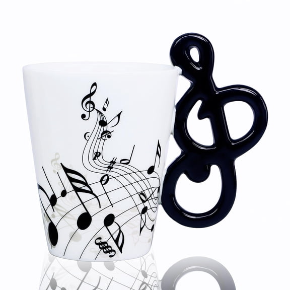 LanHong Music Mug Musical Notes Coffee Mug Gift for Musician - 13.5 oz Musical Cup Gifts for Music Lovers - Musical Coffee Mugs Birthday Christmas Gifts for Men Women Y114