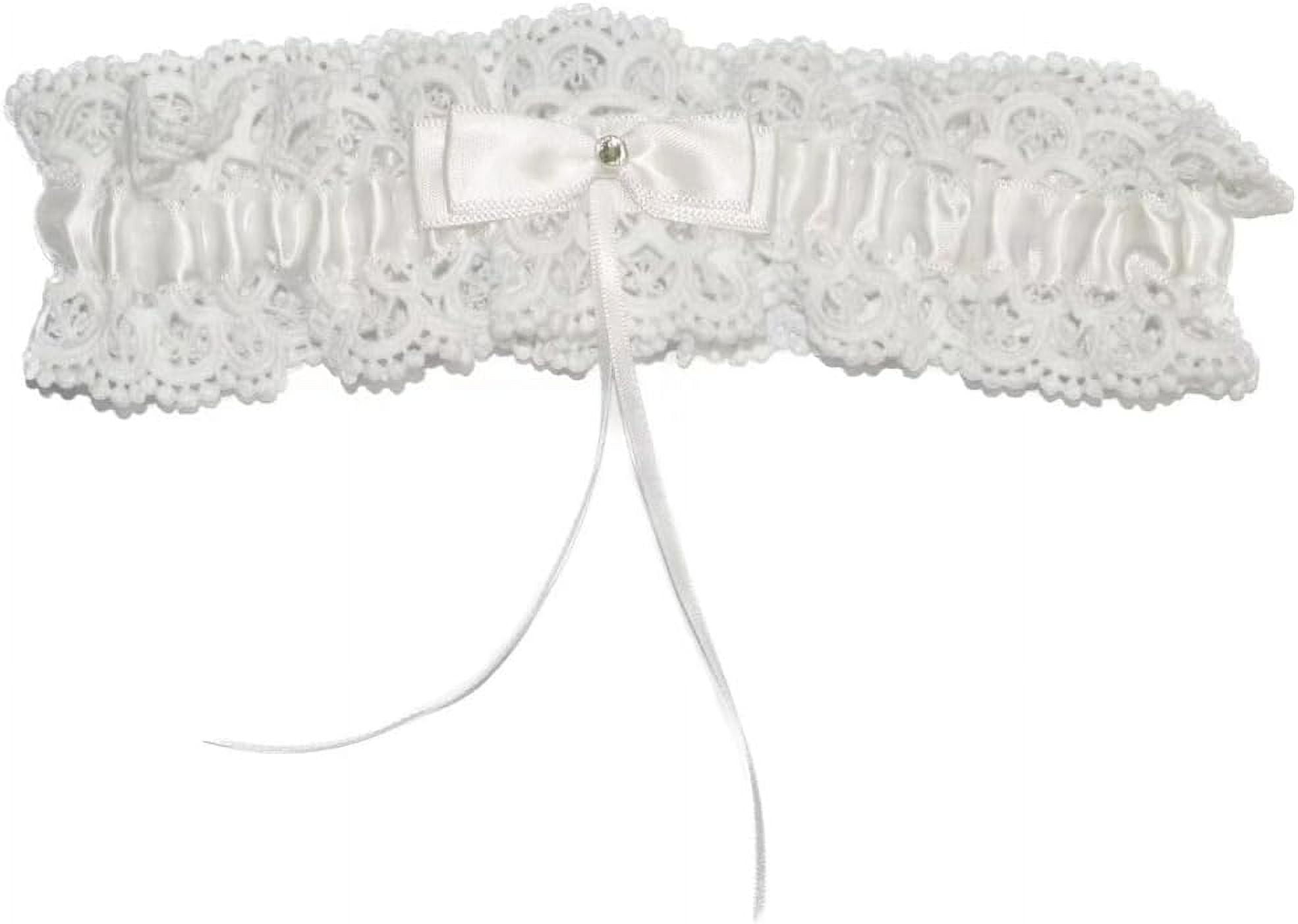 LanJun Lace Wedding Garters for Bride with Bow Stretch Prom Leg Garter ...