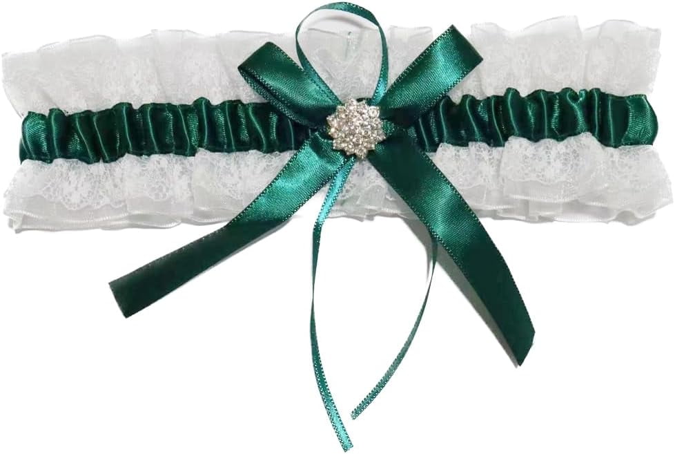 LanJun Wedding Garters for Bride Lace Bridal Garters with Bow Stretch