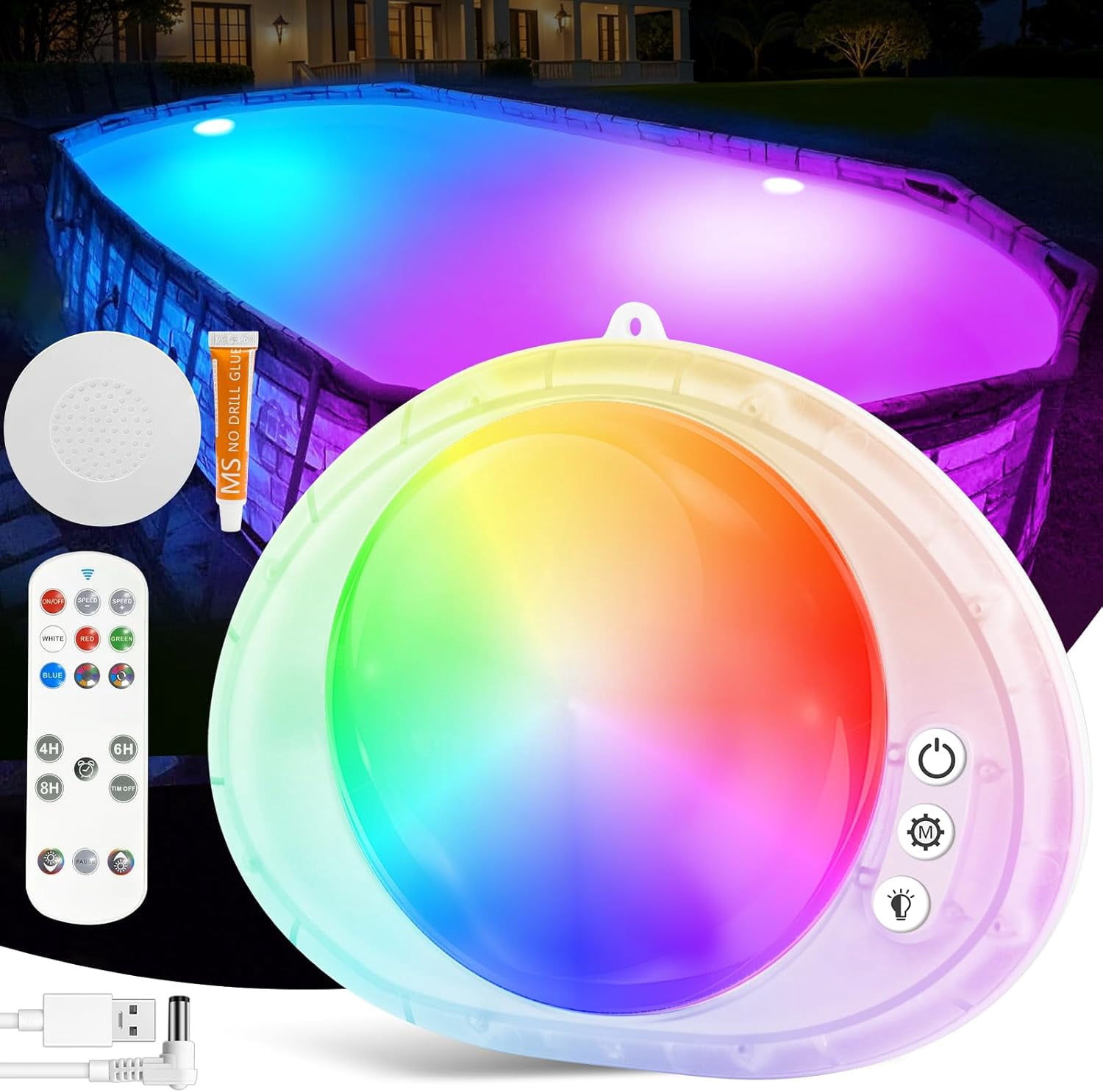 Pool Lights, 2026 Upgraded Underwater Submersible Swimming LED Light ...