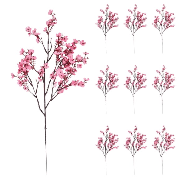 LanSuare 10Pcs Artificial Cherry Blossom Flower Bouquets, Fake Simulation Home Decoration Flowers, Suitable for Table Centerpieces, Outdoor, Garden, Porch, Eave