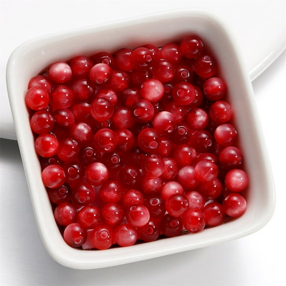 LanSuare 10Pcs Resin Beads, 6mm Colorful Resin Beads for Necklace and Bracelet Making, Crafting Supplies