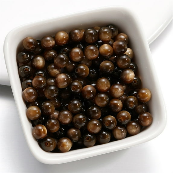 LanSuare 10Pcs Resin Beads, 6mm Colorful Resin Beads for Necklace and Bracelet Making, Crafting Supplies