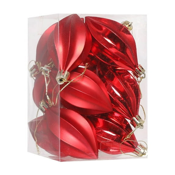 LanSuare 12Pcs Christmas Ball Hanging Ornaments, Multicolour Plastic Carambola Shape Ball Tree Decoration, Suitable for Vehicle Interior, Gift Giving, Christmas Tree Decor