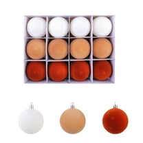 LanSuare 12Pcs Flocked Christmas Balls, 2.36Inch Multicolor Shatterproof Xmas Balls Decoration, Hanging Ornaments for Christmas Tree, Festive Use