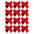 thumbnail image 1 of LanSuare 12Pcs Mini Christmas Tree Bows, 2.36Inch Glittering Christmas Bows Hanging Decoration, Suitable for Xmas Tree, Holiday Party Decoration, Red, 1 of 8