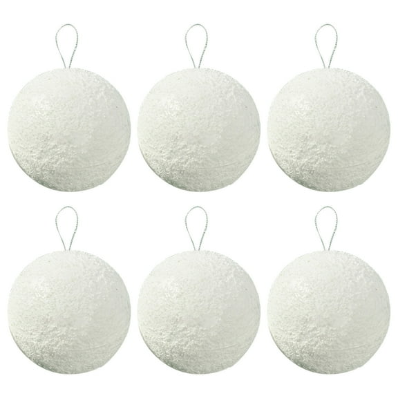 LanSuare 12Pcs White Christmas Balls Ornaments, 3.14Inch Shatterproof Foam Hanging Ball Ornaments for Holiday Party Decor, Xmas Tree