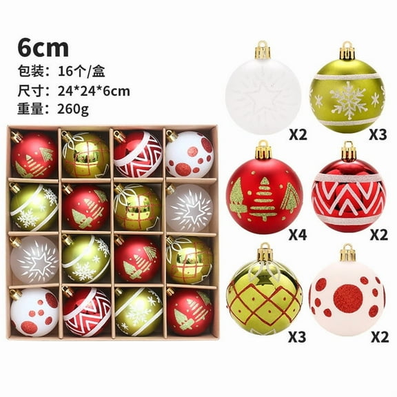 LanSuare 16Pcs Christmas Ball Ornaments, 2.3 Inch Champagne Gold Christmas Balls, Shatterproof Xmas Tree Hanging Ball Ornaments for Xmas Trees, Holiday Scene Decoration Supplies